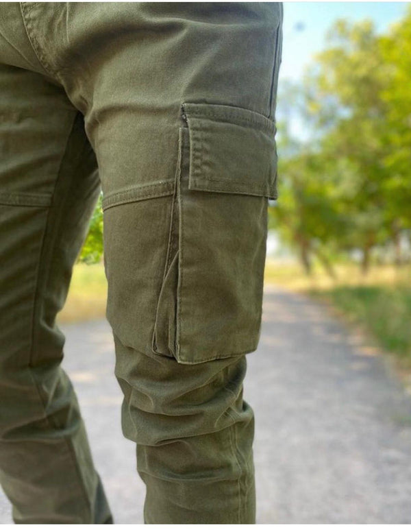 Yeşil Ribana Paça Beli Lastikli Pantolon