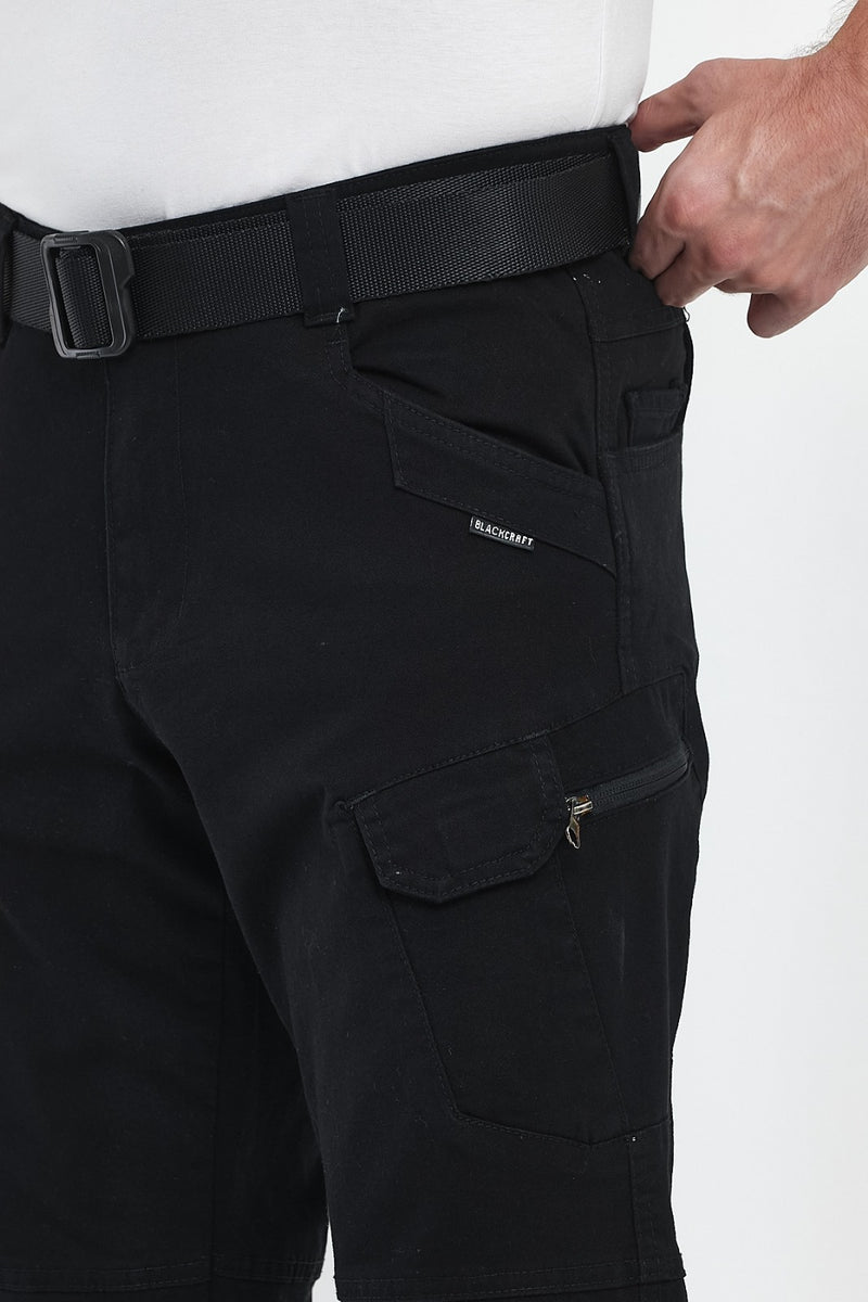 Siyah Gabardin Kumaş Taktik Pantolon