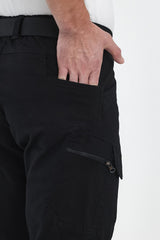 Siyah Gabardin Kumaş Taktik Pantolon