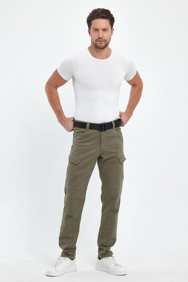 Bej Gabardin Kumaş Taktik Pantolon