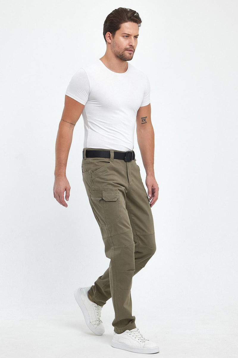 Bej Gabardin Kumaş Taktik Pantolon