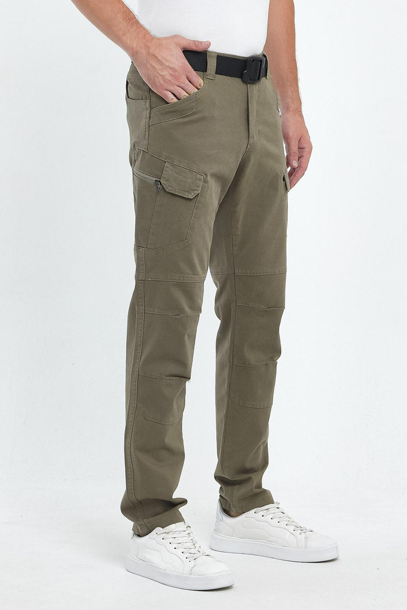 Bej Gabardin Kumaş Taktik Pantolon