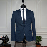 Lacivert Slim Fit Puantiyeli Blozer Ceket